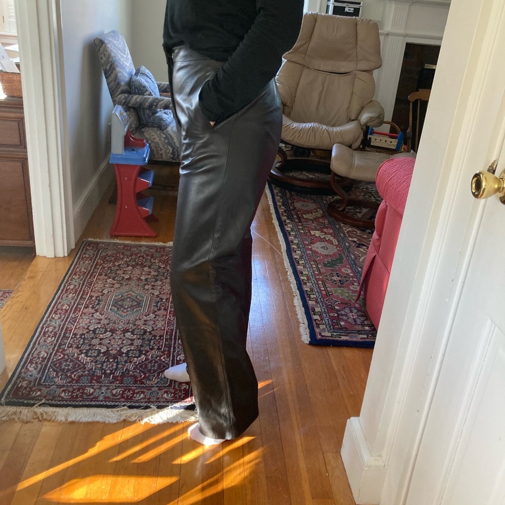 Black leather pants